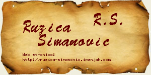 Ružica Simanović vizit kartica